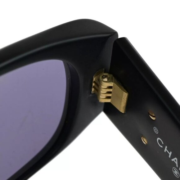 CHANEL CC Logo Sunglasses Eye Wear Plastic Black GHW - Picture 10 of 12